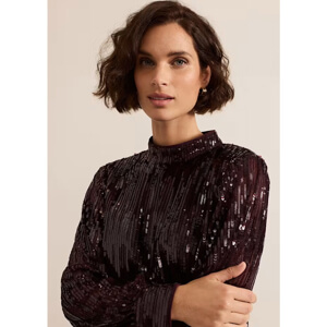 Phase Eight Hannah High Neck Sequin Top